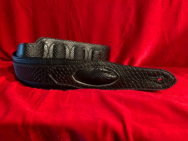 Walker & Williams SF-06 Black Handmade Textured Snakeskin