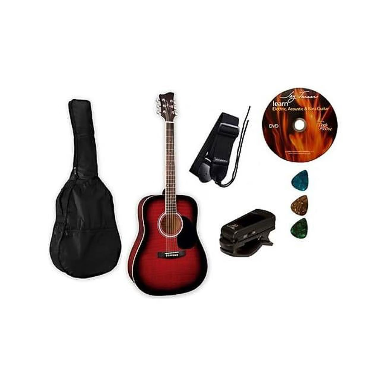 Jay Turser 3/4 Size Guitar Pack. Red Sunburst