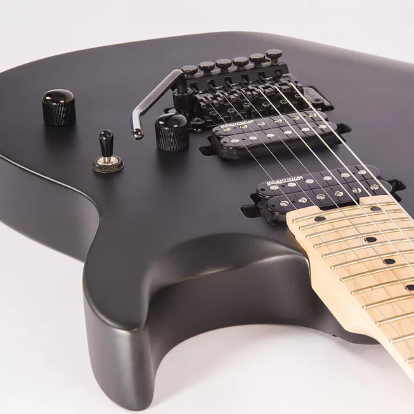 Vintage V624 ReIssued Floyd Rose Electric Guitar ~ Satin Black